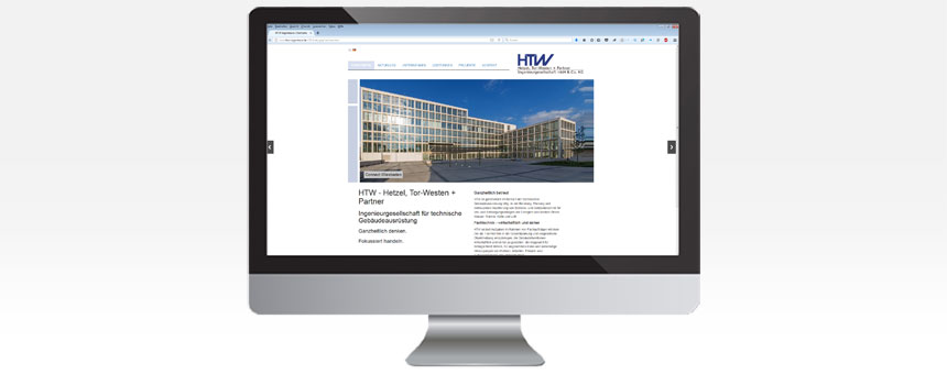 Internetseite www.htw-ingenieure.de
